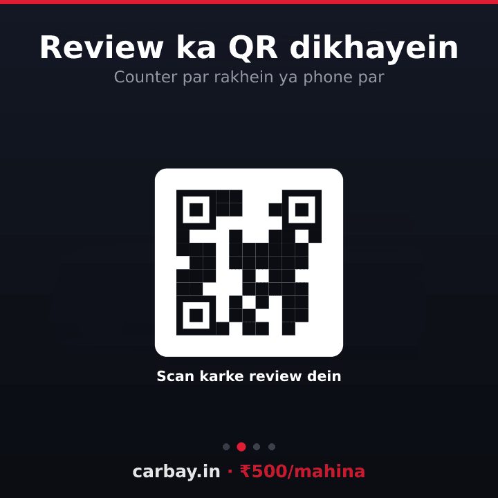 Review ka QR &mdash; animation dikhata hai ki ye kaise kaam karta hai